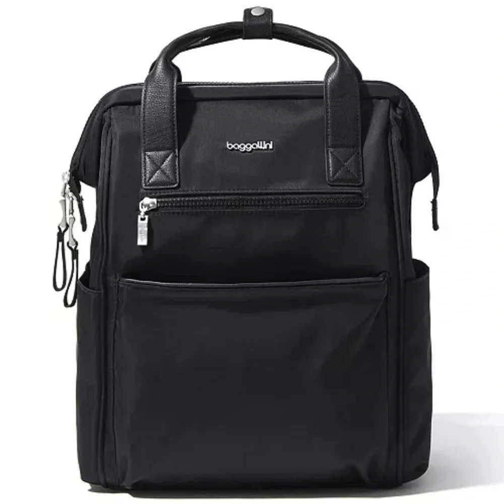 Baggallini Soho Backpack Travel Laptop Water-Resistant Work Bag - Black